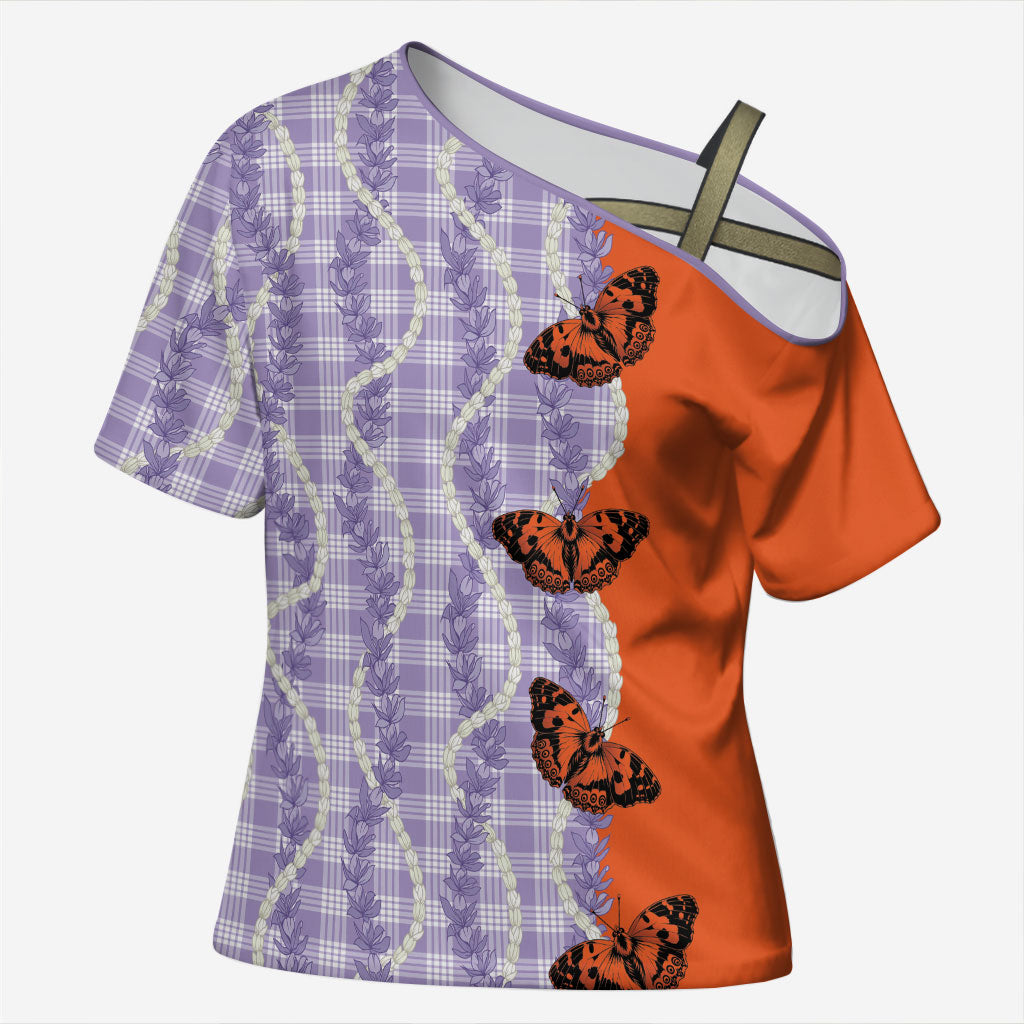 Kamehameha Butterfly Palaka Hawaii Cross Shoulder Shirt Pulelehua Honohono Pikake Lei