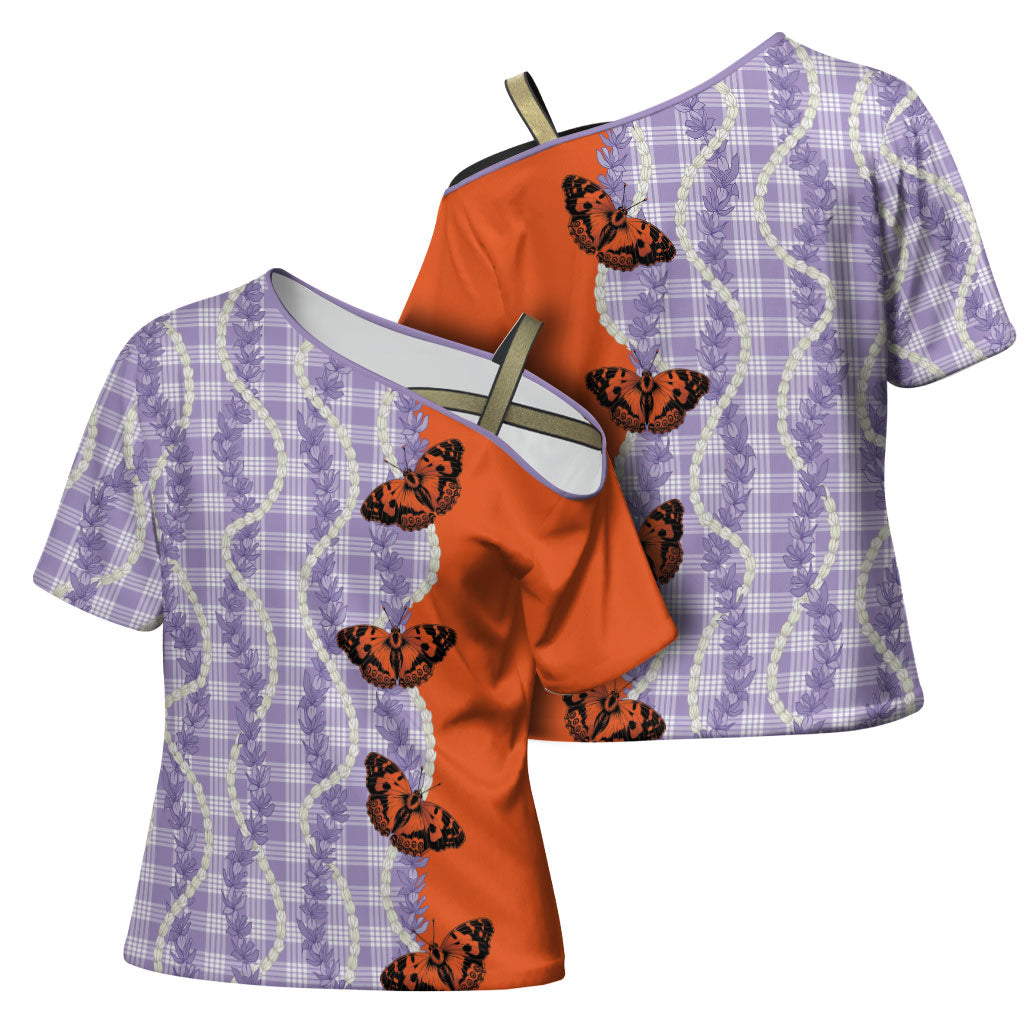 Kamehameha Butterfly Palaka Hawaii Cross Shoulder Shirt Pulelehua Honohono Pikake Lei