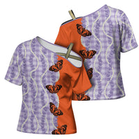 Kamehameha Butterfly Palaka Hawaii Cross Shoulder Shirt Pulelehua Honohono Pikake Lei