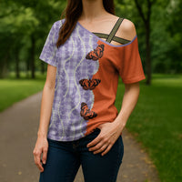 Kamehameha Butterfly Palaka Hawaii Cross Shoulder Shirt Pulelehua Honohono Pikake Lei