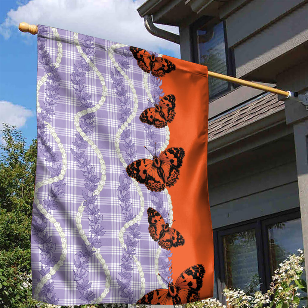 Kamehameha Butterfly Palaka Hawaii Garden Flag Pulelehua Honohono Pikake Lei