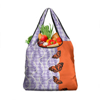 Kamehameha Butterfly Palaka Hawaii Grocery Bag Pulelehua Honohono Pikake Lei