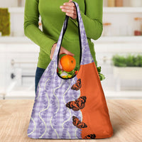Kamehameha Butterfly Palaka Hawaii Grocery Bag Pulelehua Honohono Pikake Lei