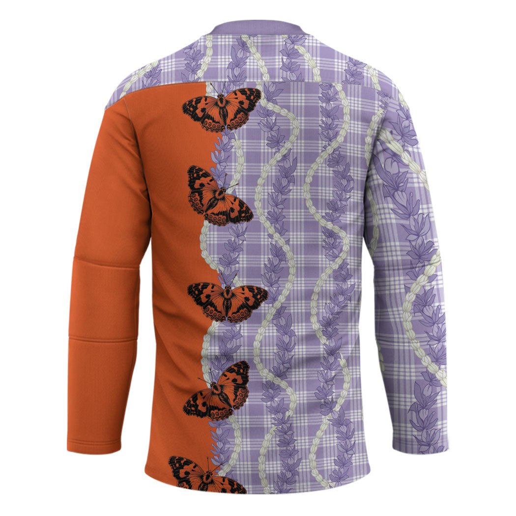 Kamehameha Butterfly Palaka Hawaii Hockey Jersey Pulelehua Honohono Pikake Lei