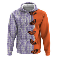 Kamehameha Butterfly Palaka Hawaii Hoodie Pulelehua Honohono Pikake Lei