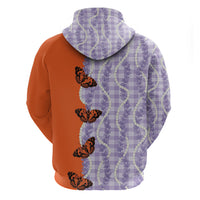 Kamehameha Butterfly Palaka Hawaii Hoodie Pulelehua Honohono Pikake Lei