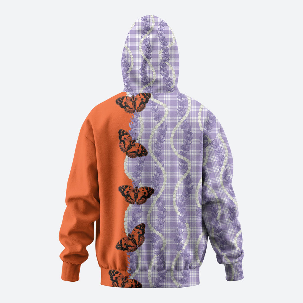 Kamehameha Butterfly Palaka Hawaii Hoodie Pulelehua Honohono Pikake Lei