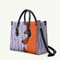 Kamehameha Butterfly Palaka Hawaii Leather Bag Pulelehua Honohono Pikake Lei