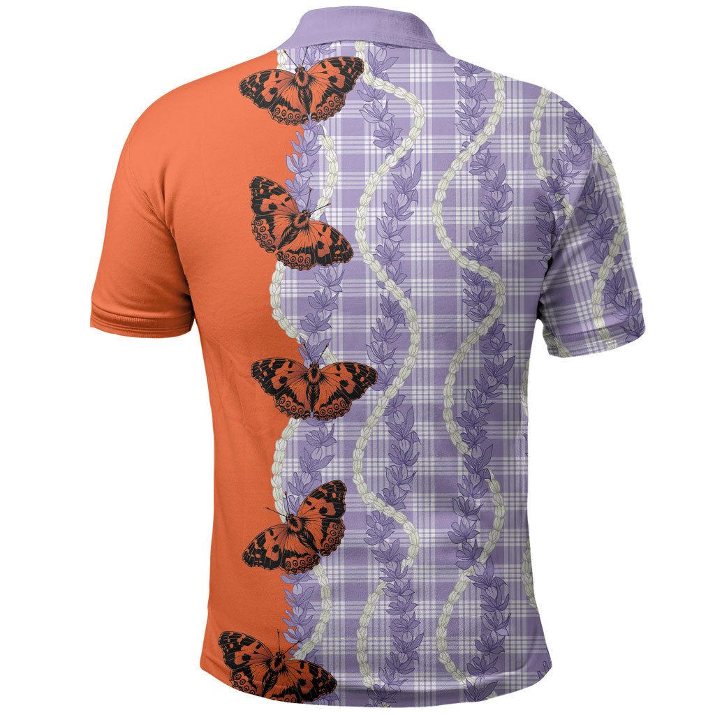Kamehameha Butterfly Palaka Hawaii Polo Shirt Pulelehua Honohono Pikake Lei