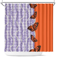 Kamehameha Butterfly Palaka Hawaii Shower Curtain Pulelehua Honohono Pikake Lei