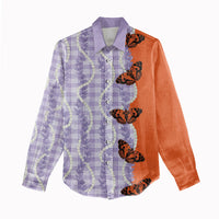 Kamehameha Butterfly Palaka Hawaii Women Casual Shirt Pulelehua Honohono Pikake Lei