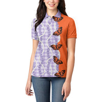 Kamehameha Butterfly Palaka Hawaii Women Polo Shirt Pulelehua Honohono Pikake Lei