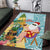 Aloha Hawaii Mele Kalikimaka Area Rug Chilling Santa With Pineapple - Polynesian Pattern