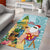 Aloha Hawaii Mele Kalikimaka Area Rug Chilling Santa With Pineapple - Polynesian Pattern