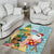 Aloha Hawaii Mele Kalikimaka Area Rug Chilling Santa With Pineapple - Polynesian Pattern