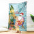 Aloha Hawaii Mele Kalikimaka Blanket Chilling Santa With Pineapple - Polynesian Pattern