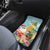 Aloha Hawaii Mele Kalikimaka Car Mats Chilling Santa With Pineapple - Polynesian Pattern