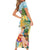Aloha Hawaii Mele Kalikimaka Family Matching Short Sleeve Bodycon Dress and Hawaiian Shirt Chilling Santa With Pineapple - Polynesian Pattern