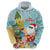 Aloha Hawaii Mele Kalikimaka Hoodie Chilling Santa With Pineapple - Polynesian Pattern