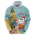 Aloha Hawaii Mele Kalikimaka Hoodie Chilling Santa With Pineapple - Polynesian Pattern