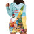 Aloha Hawaii Mele Kalikimaka Hoodie Dress Chilling Santa With Pineapple - Polynesian Pattern