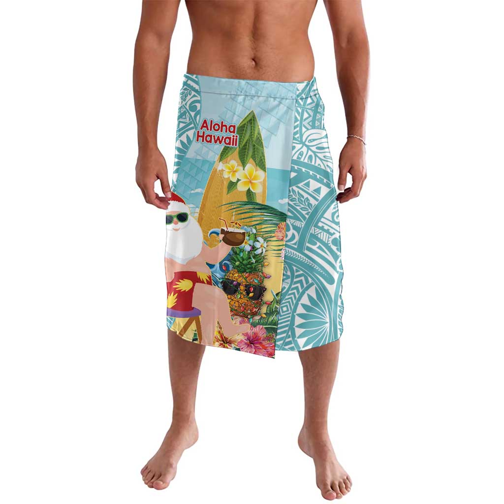 Aloha Hawaii Mele Kalikimaka Lavalava Chilling Santa With Pineapple - Polynesian Pattern