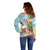 Aloha Hawaii Mele Kalikimaka Off Shoulder Sweater Chilling Santa With Pineapple - Polynesian Pattern