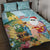 Aloha Hawaii Mele Kalikimaka Quilt Bed Set Chilling Santa With Pineapple - Polynesian Pattern