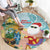 Aloha Hawaii Mele Kalikimaka Round Carpet Chilling Santa With Pineapple - Polynesian Pattern