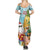 Aloha Hawaii Mele Kalikimaka Summer Maxi Dress Chilling Santa With Pineapple - Polynesian Pattern