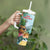 Aloha Hawaii Mele Kalikimaka Tumbler With Handle Chilling Santa With Pineapple - Polynesian Pattern