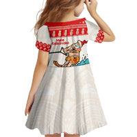 Mele Kalikimaka Hawaii Family Matching Long Sleeve Bodycon Dress and Hawaiian Shirt Water-skiing Santa Tropical Vibes LT14 - Polynesian Pride
