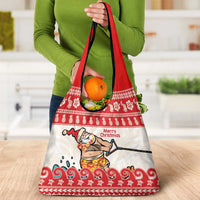 Mele Kalikimaka Hawaii Grocery Bag Water-skiing Santa Tropical Vibes