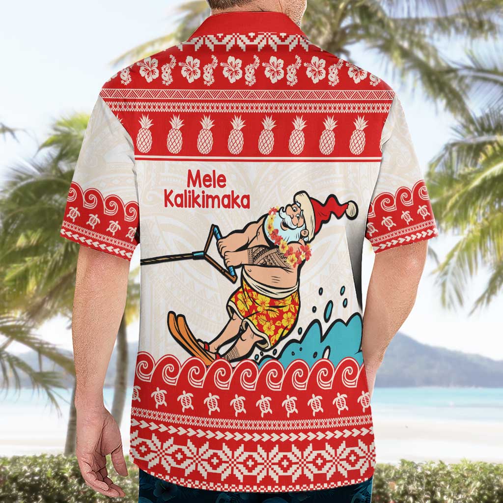 Mele Kalikimaka Hawaii Hawaiian Shirt Water-skiing Santa Tropical Vibes