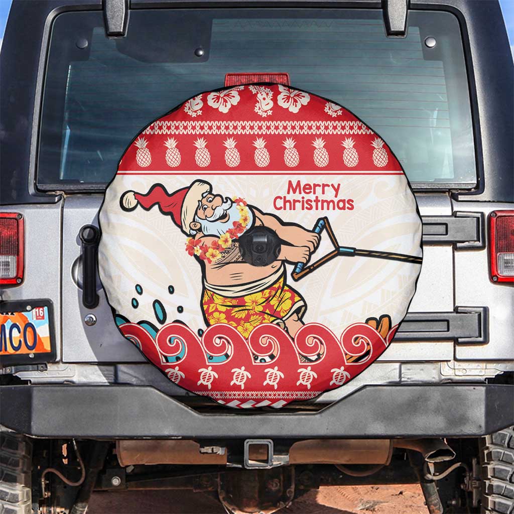 Mele Kalikimaka Hawaii Spare Tire Cover Water-skiing Santa Tropical Vibes