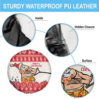 Mele Kalikimaka Hawaii Spare Tire Cover Water-skiing Santa Tropical Vibes