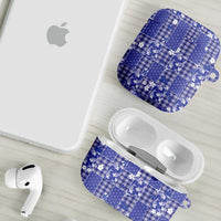 Blue Palaka Japanese Patterns AirPods Case Koi Fish Asanoha Sakura Patchwork Stylized - Polynesian Pride