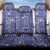 Blue Palaka Japanese Patterns Back Car Seat Cover Koi Fish Asanoha Sakura Patchwork Stylized - Polynesian Pride