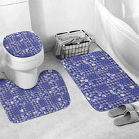 Blue Palaka Japanese Patterns Bathroom Set Koi Fish Asanoha Sakura Patchwork Stylized - Polynesian Pride