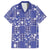 Blue Palaka Japanese Patterns Family Matching Off Shoulder Maxi Dress and Hawaiian Shirt Koi Fish Asanoha Sakura Patchwork Stylized - Polynesian Pride