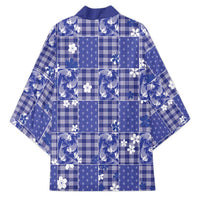 Blue Palaka Japanese Patterns Kimono Koi Fish Asanoha Sakura Patchwork Stylized - Polynesian Pride