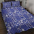 Blue Palaka Japanese Patterns Quilt Bed Set Koi Fish Asanoha Sakura Patchwork Stylized - Polynesian Pride