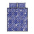 Blue Palaka Japanese Patterns Quilt Bed Set Koi Fish Asanoha Sakura Patchwork Stylized - Polynesian Pride