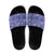 Blue Palaka Japanese Patterns Slide Sandals Koi Fish Asanoha Sakura Patchwork Stylized - Polynesian Pride
