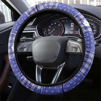 Blue Palaka Japanese Patterns Steering Wheel Cover Koi Fish Asanoha Sakura Patchwork Stylized - Polynesian Pride