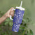 Blue Palaka Japanese Patterns Tumbler With Handle Koi Fish Asanoha Sakura Patchwork Stylized - Polynesian Pride