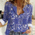 Blue Palaka Japanese Patterns Women Casual Shirt Koi Fish Asanoha Sakura Patchwork Stylized - Polynesian Pride