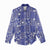 Blue Palaka Japanese Patterns Women Casual Shirt Koi Fish Asanoha Sakura Patchwork Stylized - Polynesian Pride