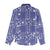 Blue Palaka Japanese Patterns Women Casual Shirt Koi Fish Asanoha Sakura Patchwork Stylized - Polynesian Pride