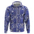 Blue Palaka Japanese Patterns Zip Hoodie Koi Fish Asanoha Sakura Patchwork Stylized - Polynesian Pride